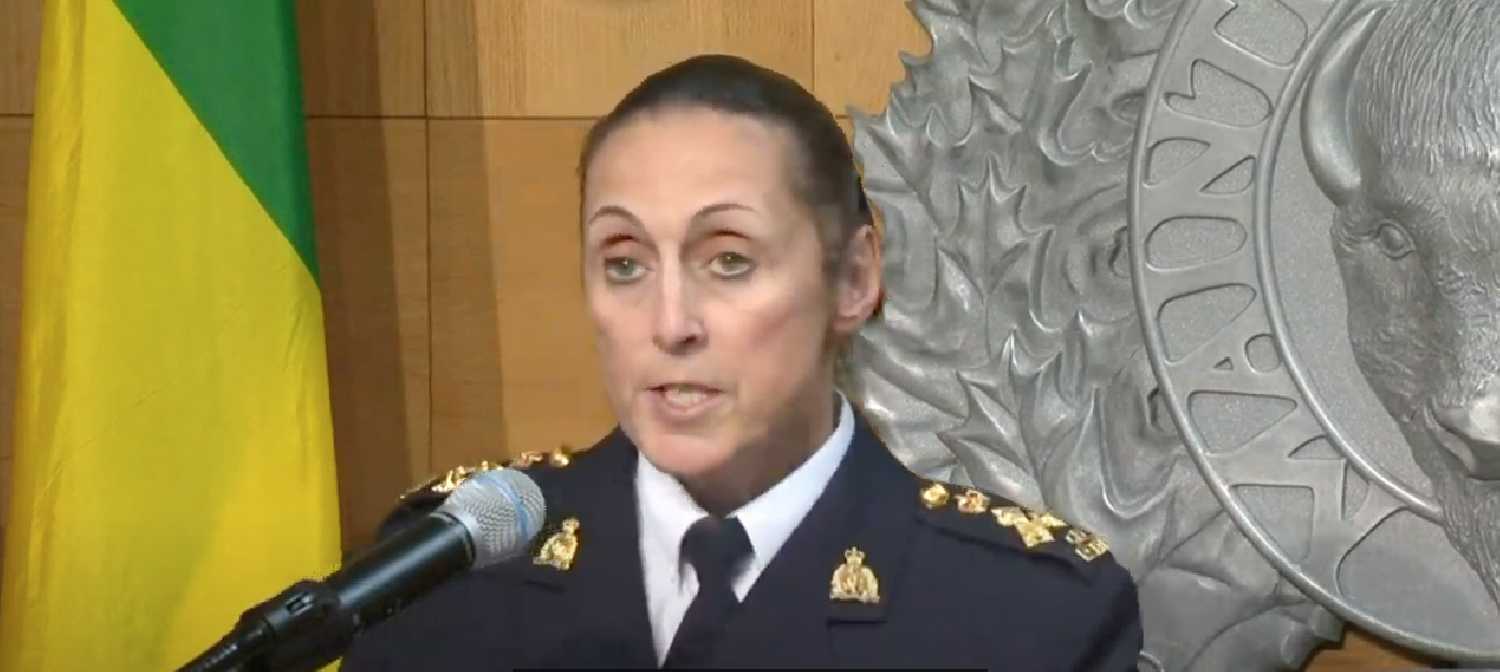 Rhonda Blackmore, Commanding Officer of the Saskatchewan RCMP said 10 people are dead and 15 are injured as two suspects remain at large.